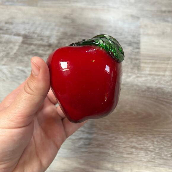 Glass Fruit & Veggie Sculpture Set — Apple Pear Carrot Orange Eggplant Decor - Picture 12 of 16